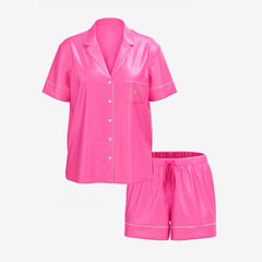 Pijama Corta Rosa de Satin