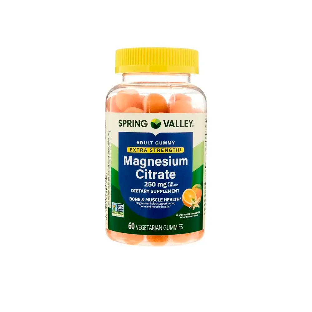 Spring Valley Magnesio Citrato 250 Mg Con 60 Gomitas Sin Sabor