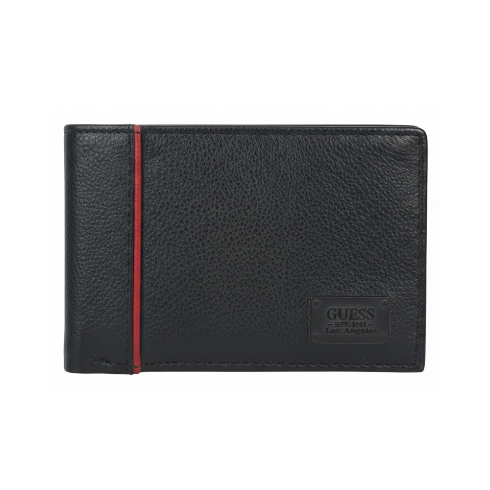 Cartera Billetera Guess Caballero Original Negro Liso