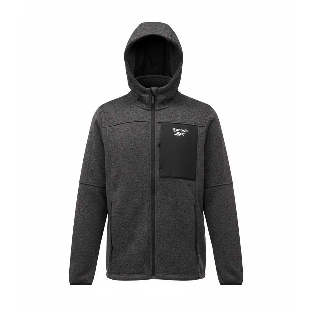 Chamarra Gris Reebok Con gorra