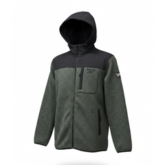 Chamarra Gris con Negro Reebok con gorro
