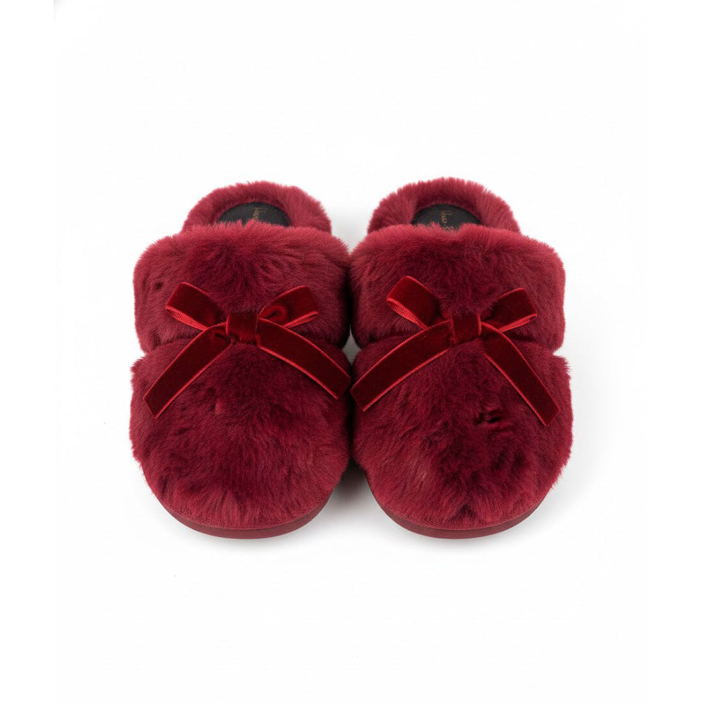 Pantuflas de felpa con lazo de House of Harlow 1960