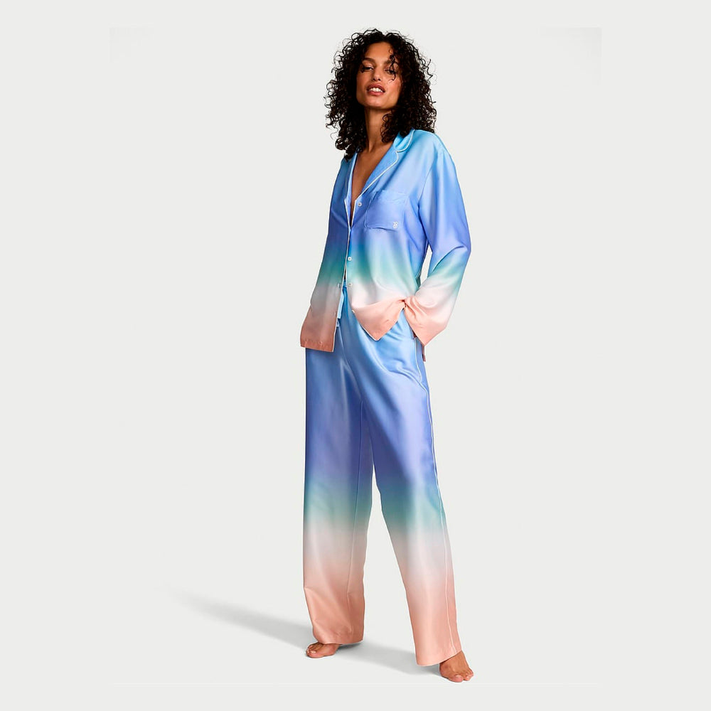Pijama Victoria´s Secret Satin Degradada azul