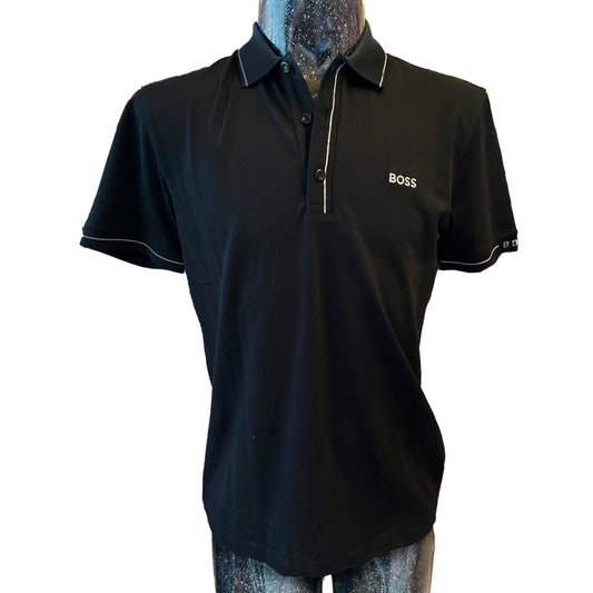 Playera Tipo Polo Boss Negra