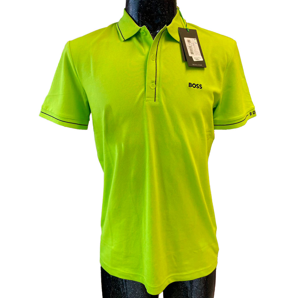 Playera Tipo Polo Boss Verde Amarillo